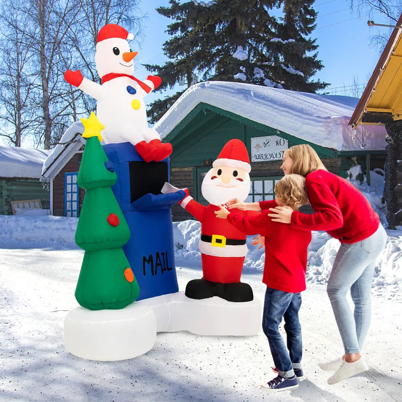 6 Feet Lighted Christmas Inflatable Mailbox Santa Claus Snowman Christmas Tree by DirectDeals