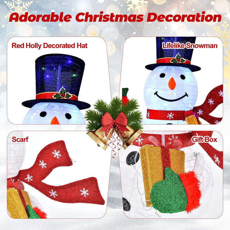 6 Feet Lighted Christmas Snowman with 180 Colorful LED Lights by DirectDeals