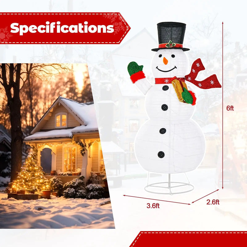6 Feet Lighted Christmas Snowman with 180 Colorful LED Lights by DirectDeals