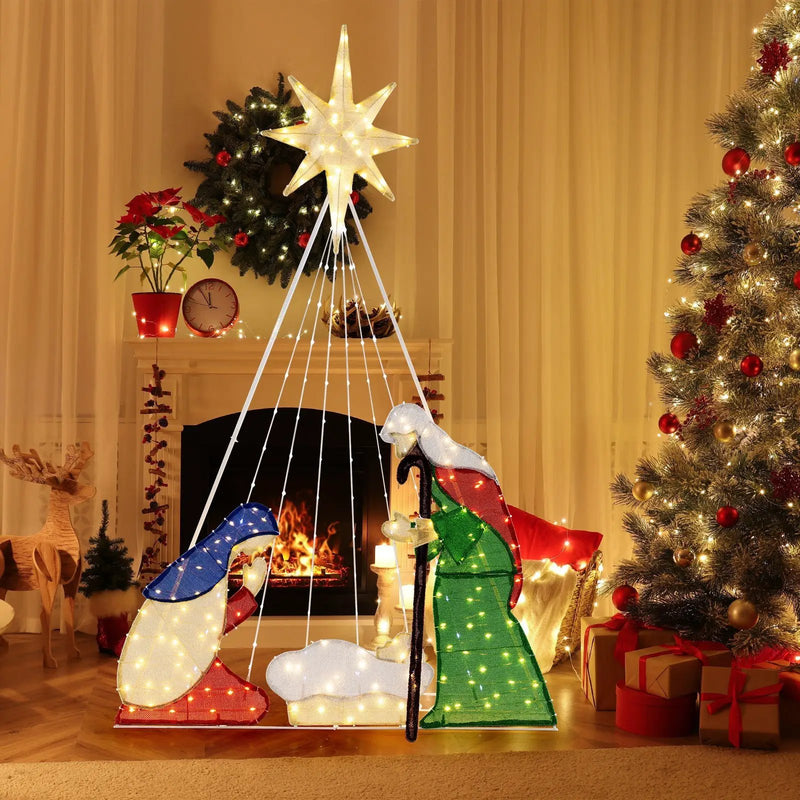 6 Feet Lighted Nativity Scene with 240 LED Lights by DirectDeals