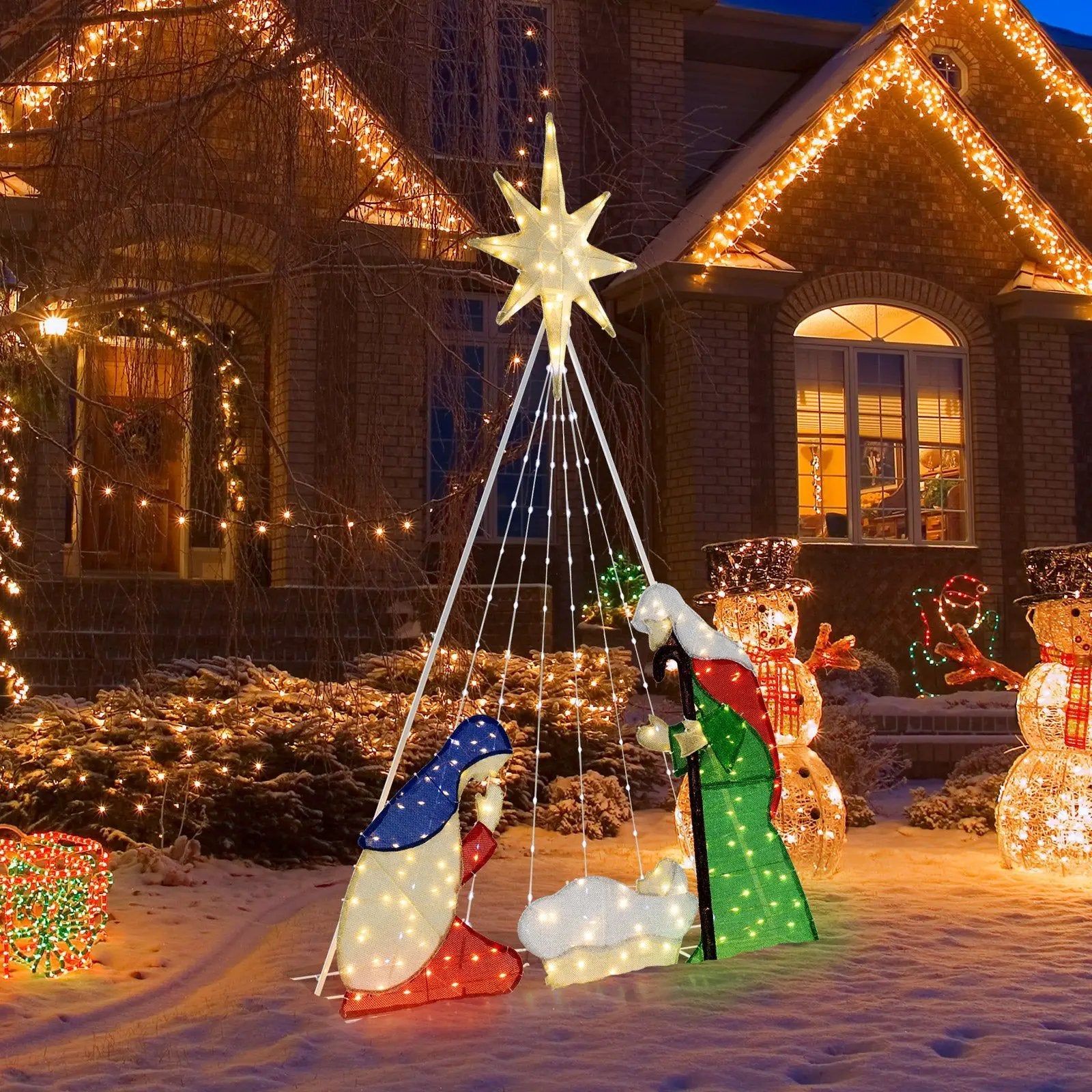 6 Feet Lighted Nativity Scene with 240 LED Lights by DirectDeals