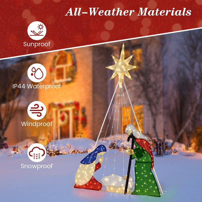 6 Feet Lighted Nativity Scene with 240 LED Lights by DirectDeals