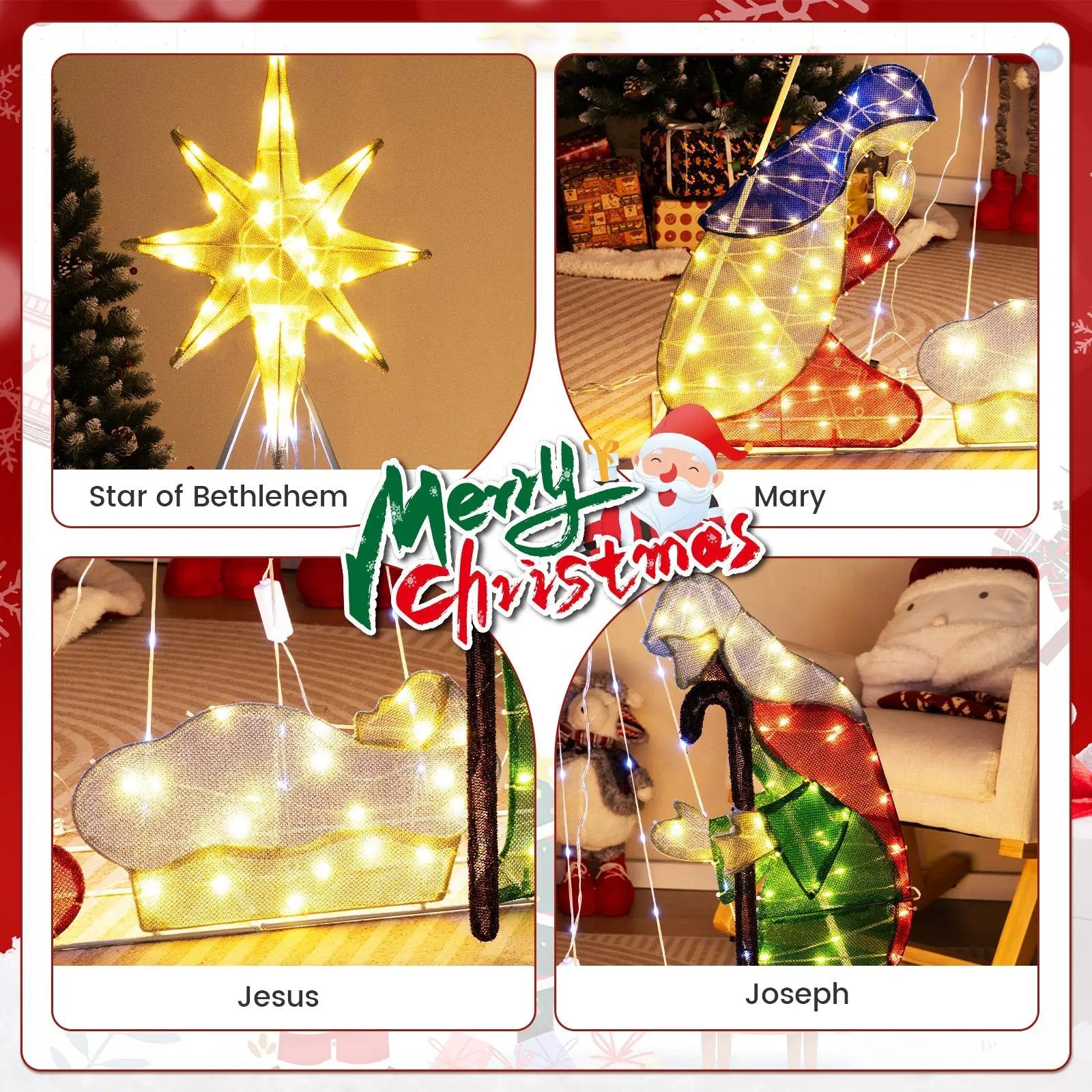 6 Feet Lighted Nativity Scene with 240 LED Lights by DirectDeals