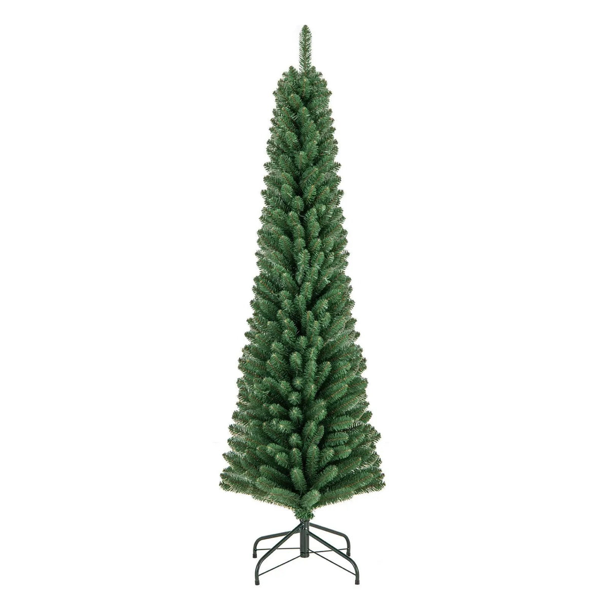 5/6/7/8 Feet Pencil Christmas Tree with 295/392/523/671 Memory Wire Branch Tips and Upgraded Metal Stand by DirectDeals