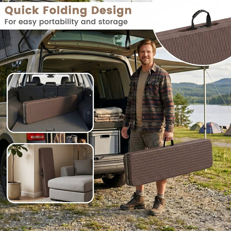 6 Foot Folding Bench with Carrying Handle - 660 lb Capacity by DirectDeals