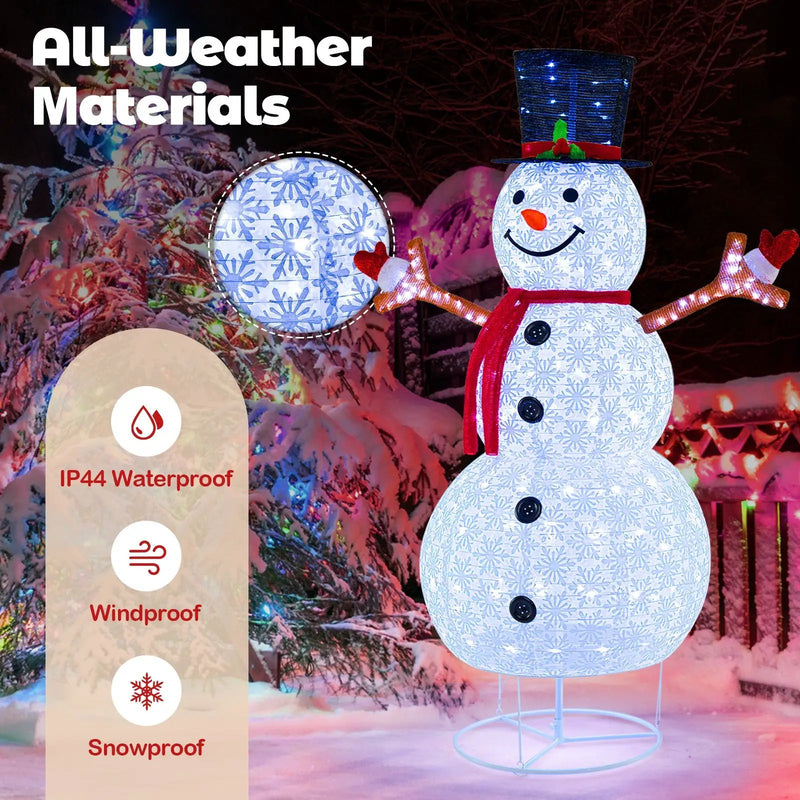 6 Feet Pre-Lit Christmas Snowman with Built-in Lights and Black Hat by DirectDeals
