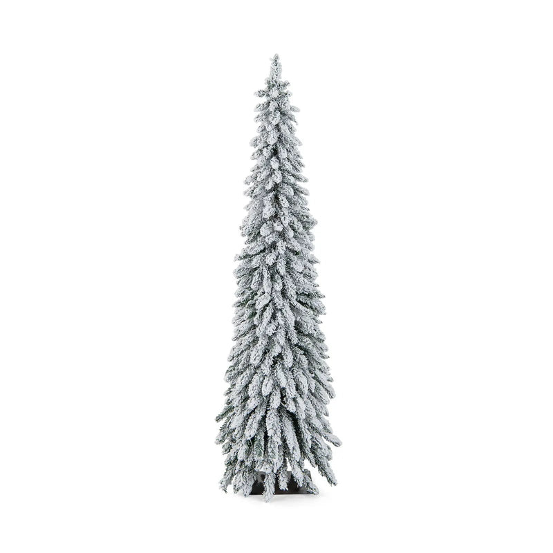 4/5/6 Feet Pre-Lit Artificial Christmas Tree Snow-Flocked Slim Pencil Xmas Decor-5 ft by DirectDeals