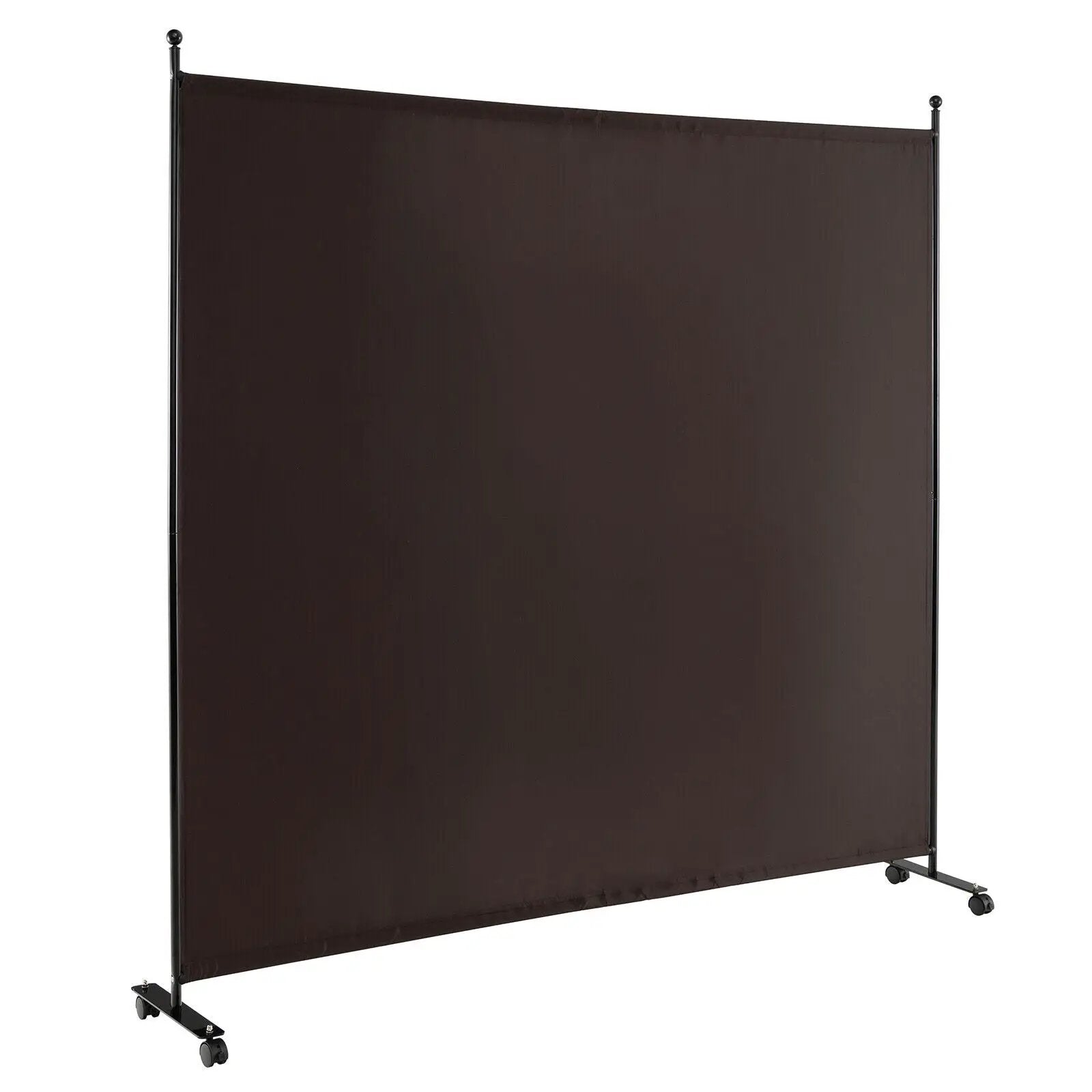 6 Feet Single Panel Rolling Room Divider with Smooth Wheels by DirectDeals