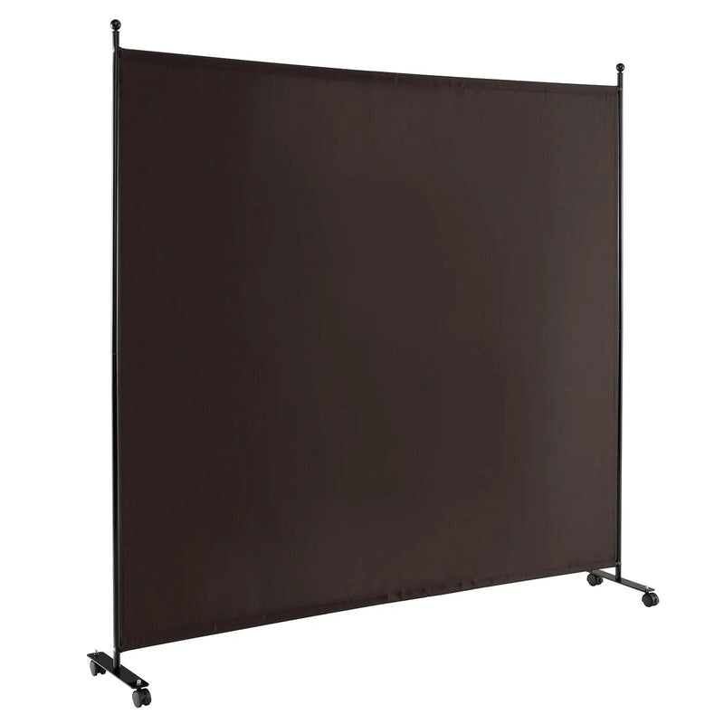 6 Feet Single Panel Rolling Room Divider with Smooth Wheels by DirectDeals