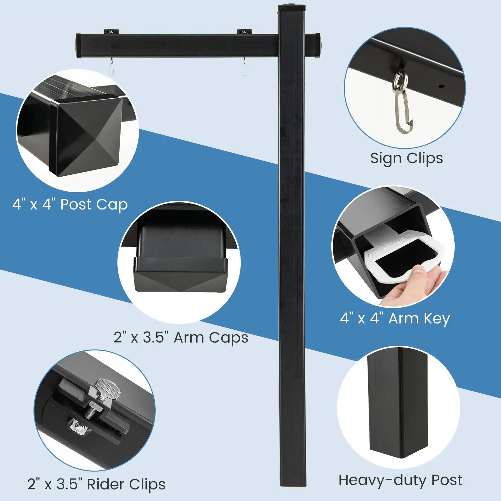 6 Feet Vinyl UPVC Real Estate Sign Post Realtor Yard Sign Post by DirectDeals