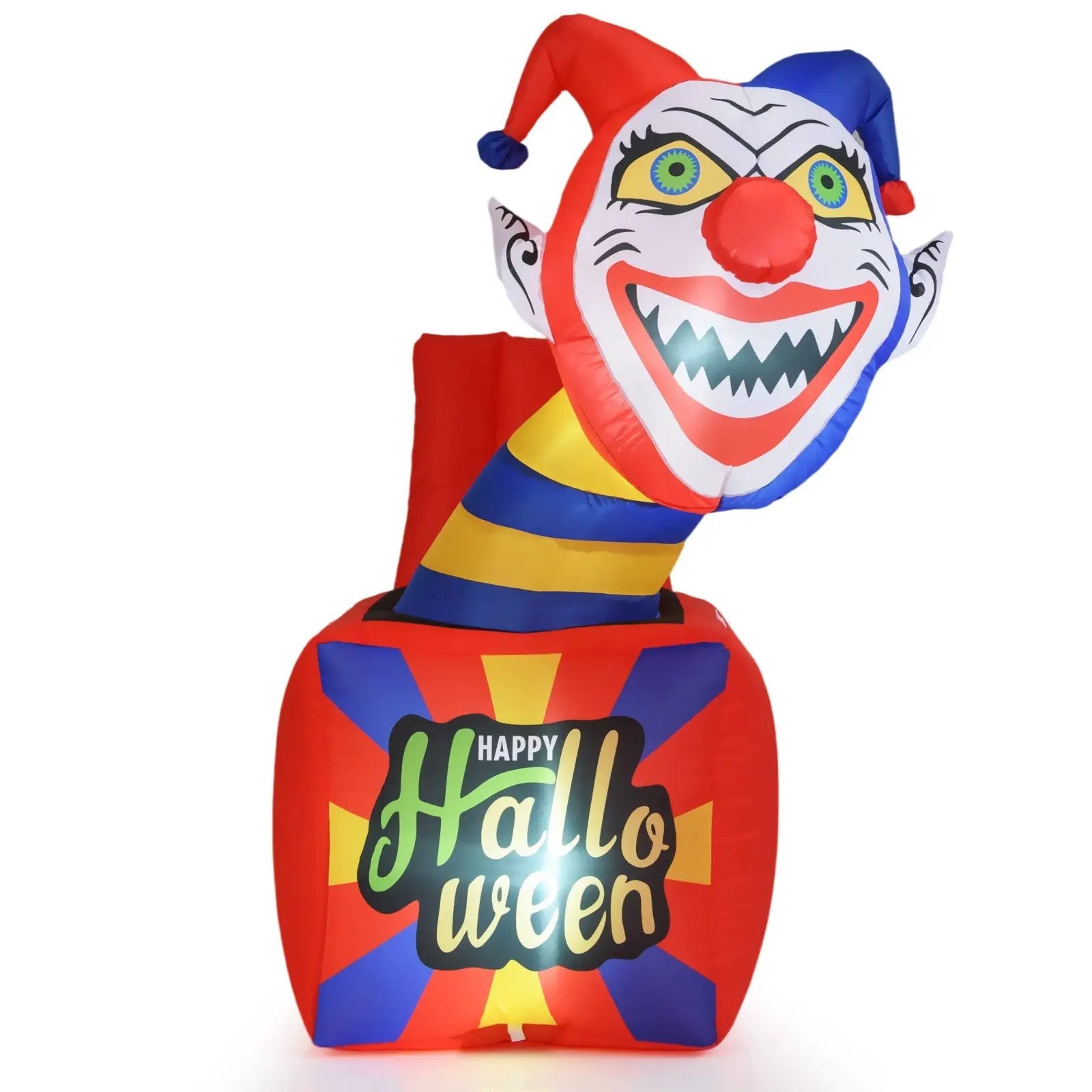 6 Ft Halloween Inflatable Clown with LED Lights for Indoor Outdoor Porch by DirectDeals