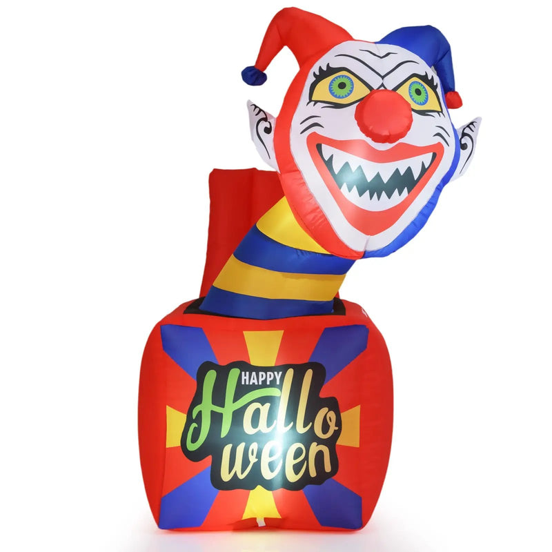 6 Ft Halloween Inflatable Clown with LED Lights for Indoor Outdoor Porch by DirectDeals