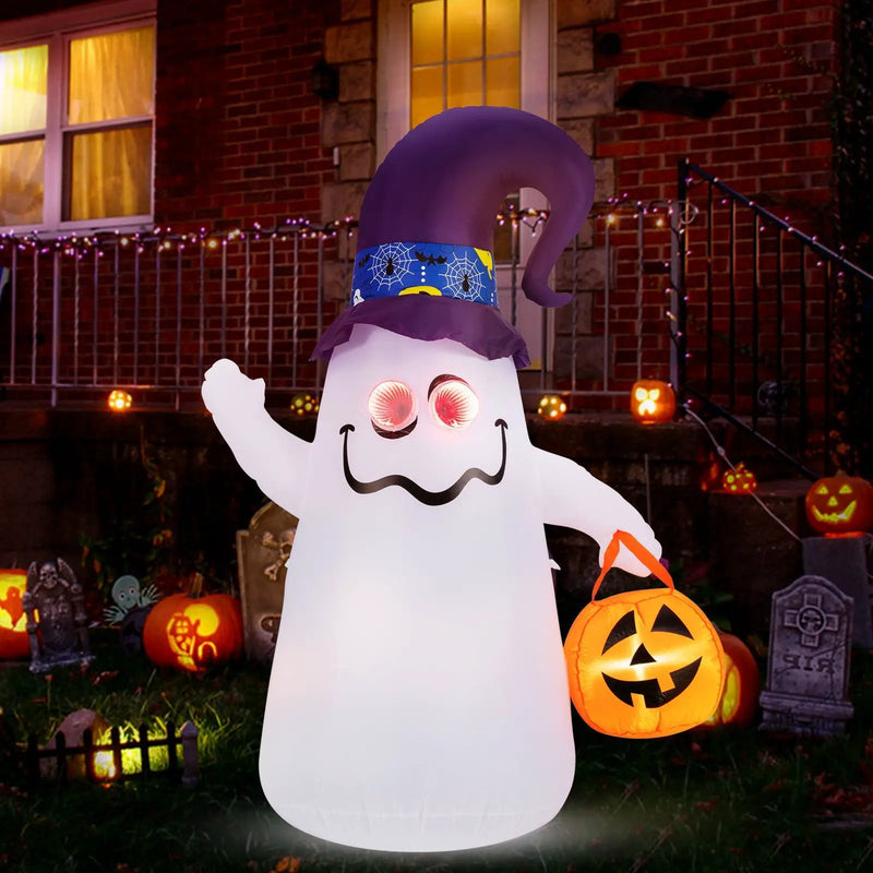 6 Ft Halloween Inflatables Cute Ghost with Dimming Infinity Mirror Light by DirectDeals