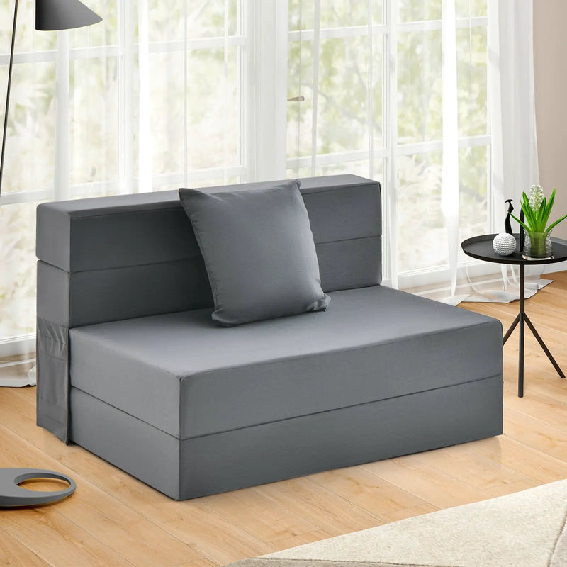 6 Inch Tri-fold Sofa Bed Folding Mattress with Pillow by DirectDeals