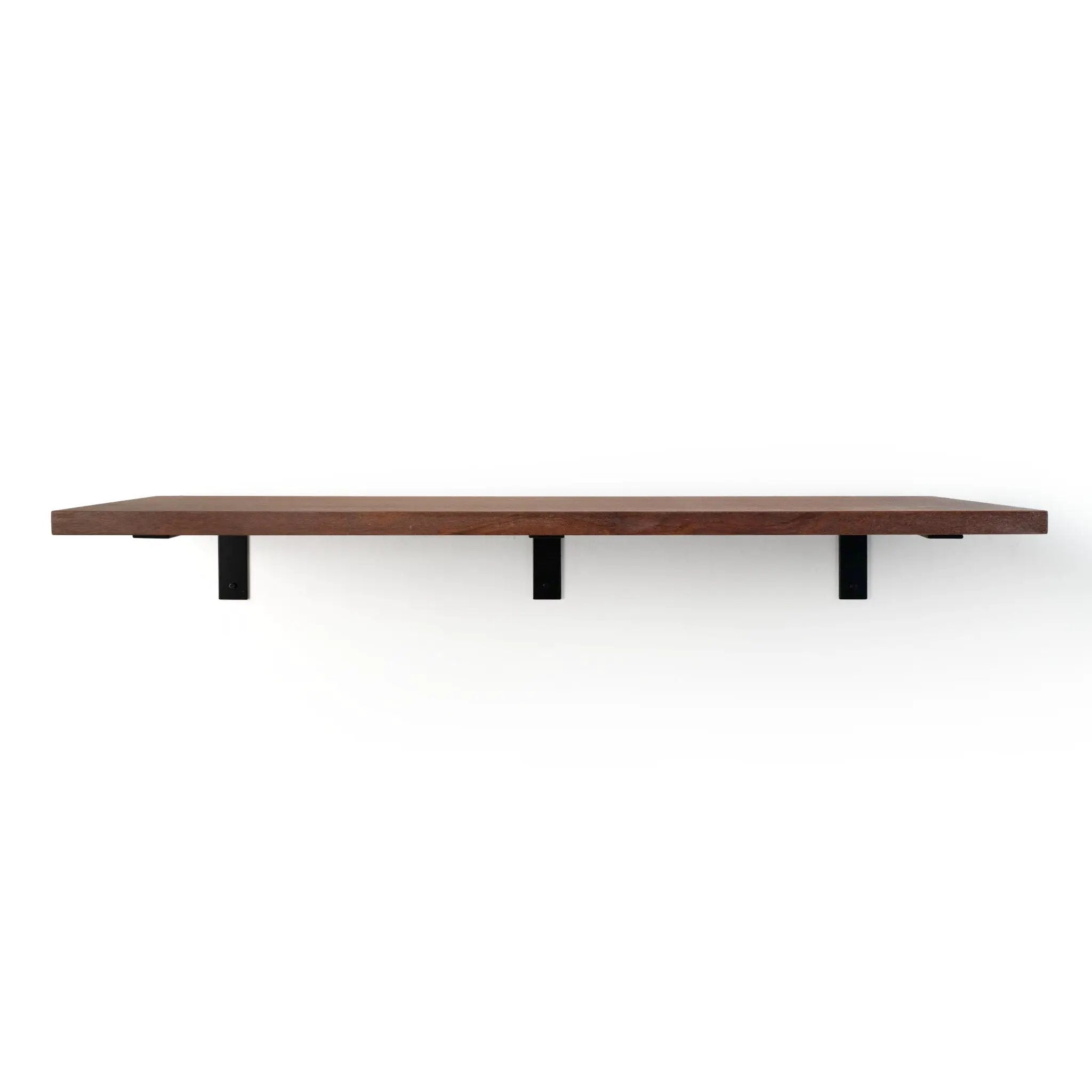 Deep Shelf with Black Steel L Brackets by NookWoodworking