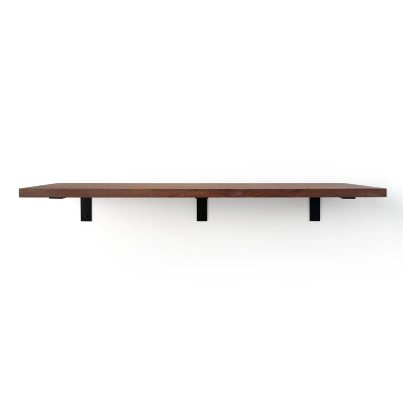 Deep Shelf with Black Steel L Brackets by NookWoodworking