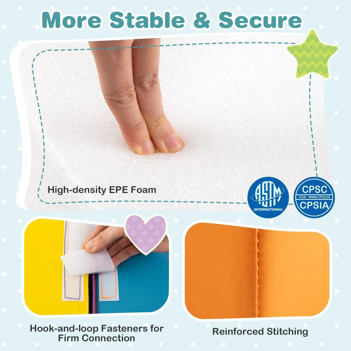 6 Pieces Foam Climbing Blocks Soft Play Climbing for Toddlers with Tunnel by DirectDeals