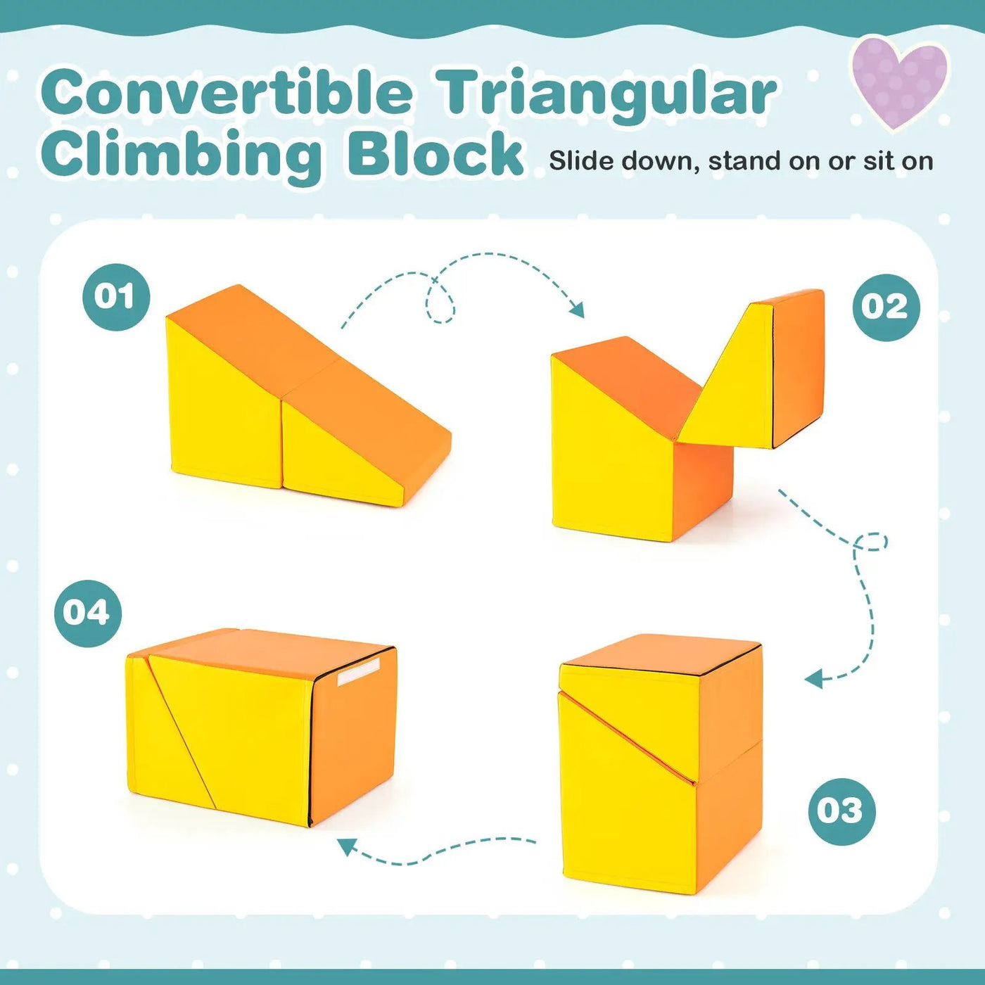 6 Pieces Foam Climbing Blocks Soft Play Climbing for Toddlers with Tunnel by DirectDeals