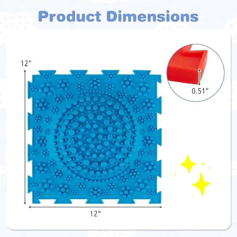 Interlocking Sensory Mats 6-Piece Set with Textured Surfaces by DirectDeals