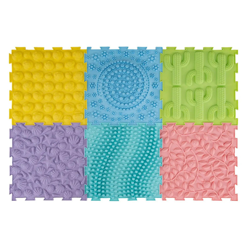 Interlocking Sensory Mats 6-Piece Set with Textured Surfaces by DirectDeals