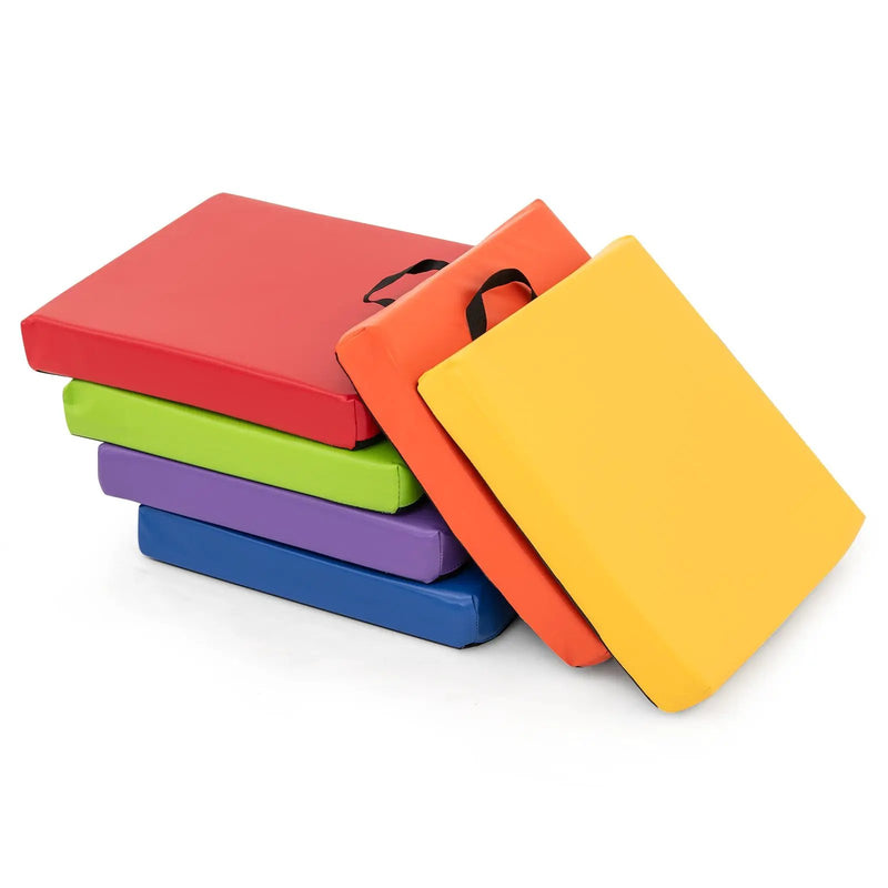 6 PCS Square Floor Cushions 16 Inch Soft Sponge Floor Pillows-Multicolor by DirectDeals