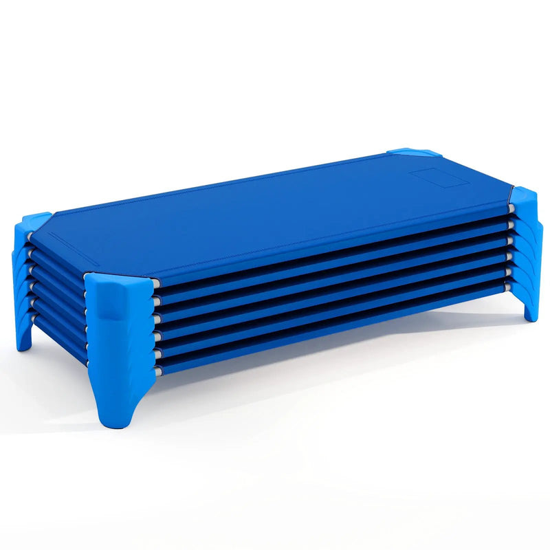 Portable 6 Pack Stackable Daycare Cots Sleeping Bed for Kids 52 Inch by DirectDeals