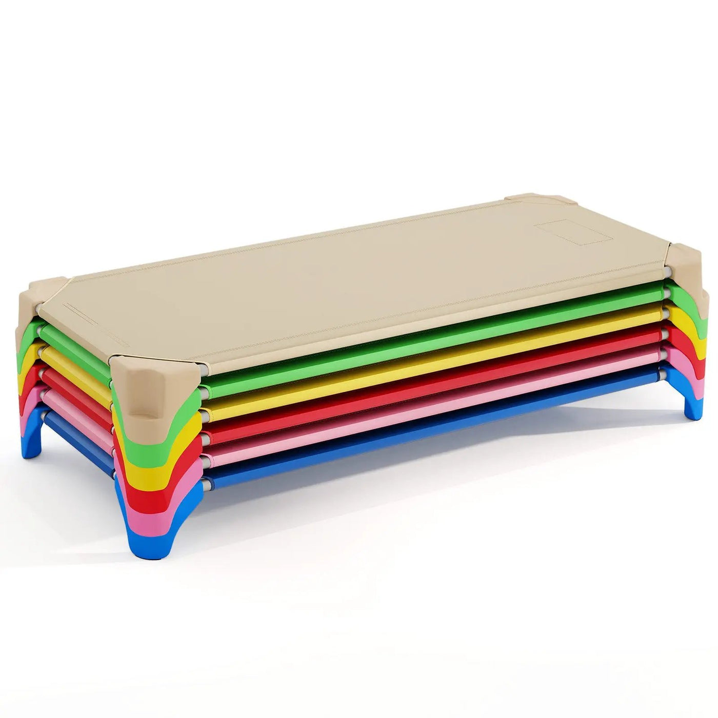Portable 6 Pack Stackable Daycare Cots Sleeping Bed for Kids 52 Inch by DirectDeals