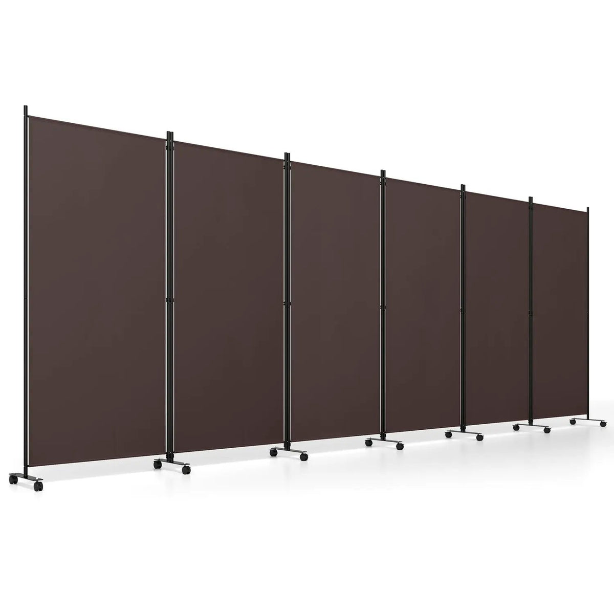 6-Panel Folding Room Divider with Wheels by DirectDeals
