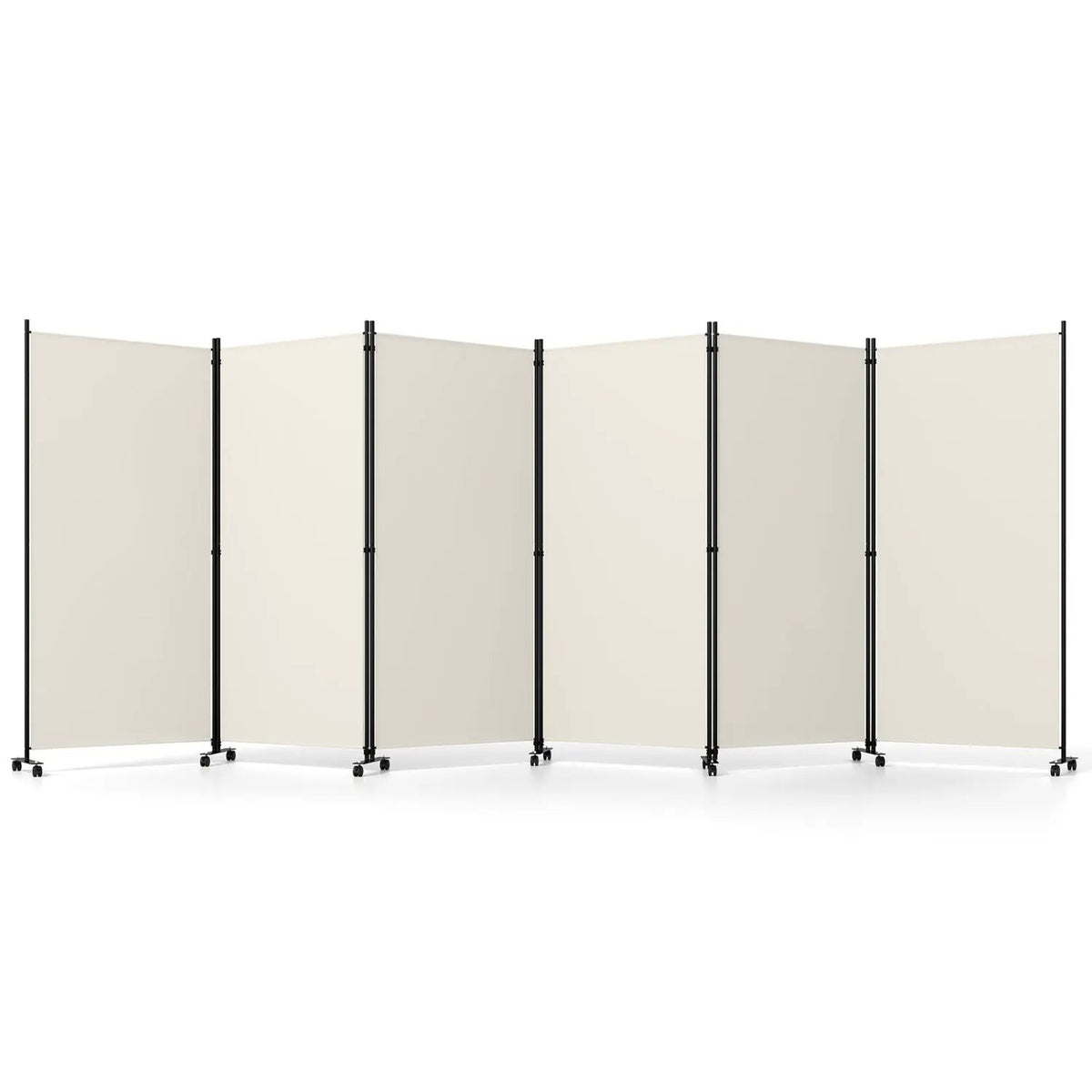 6-Panel Folding Room Divider with Wheels by DirectDeals