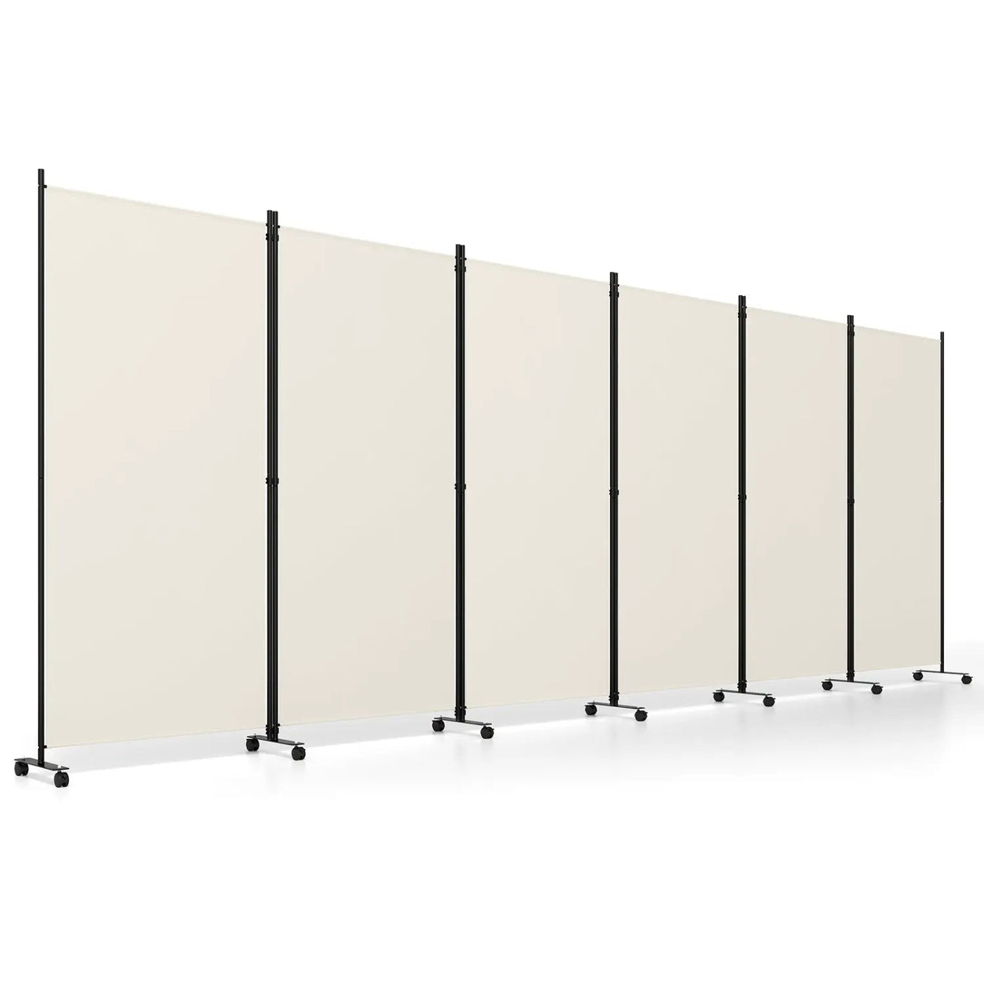 6-Panel Folding Room Divider with Wheels by DirectDeals