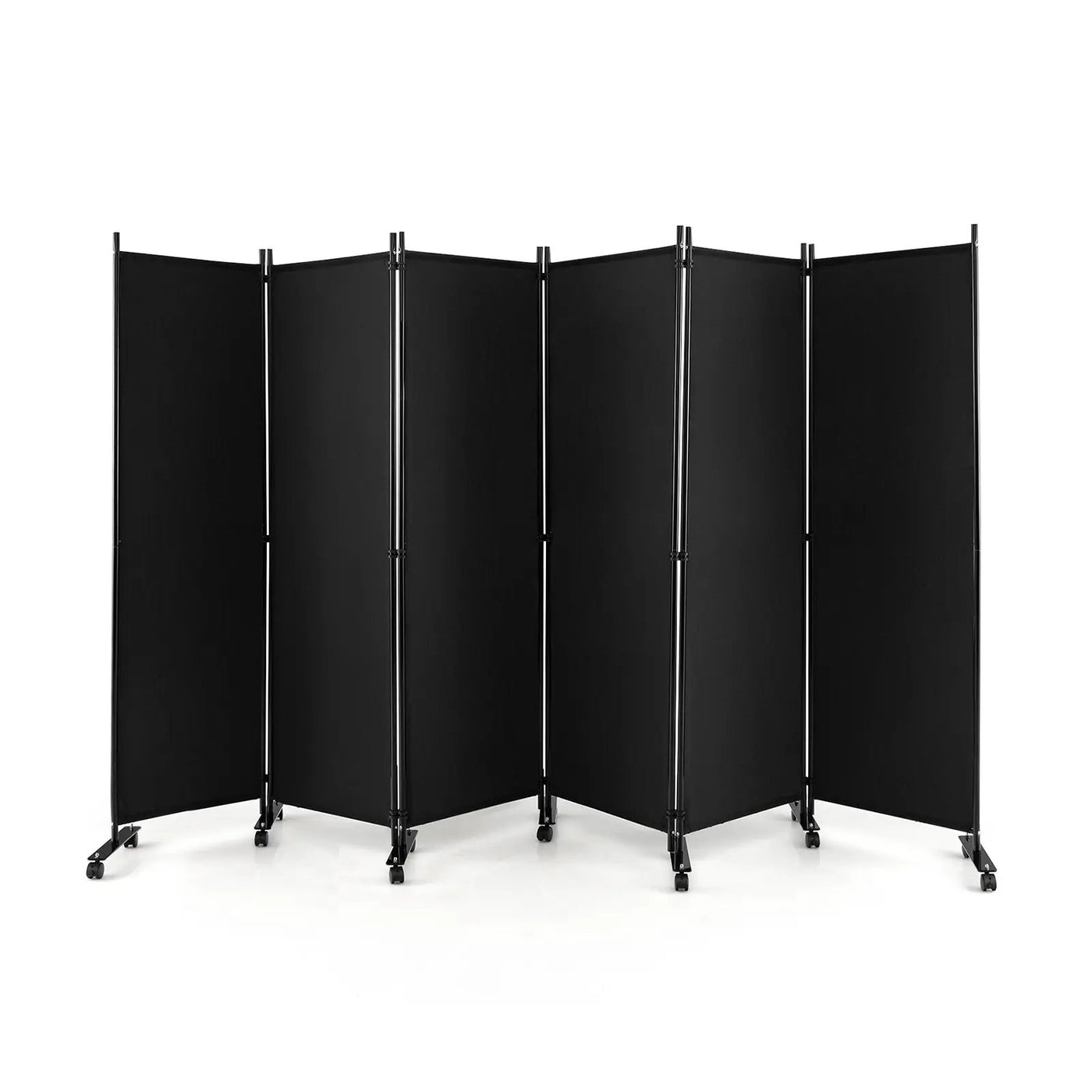 6 Panel 5.7 Feet Tall Rolling Room Divider on Wheels by DirectDeals