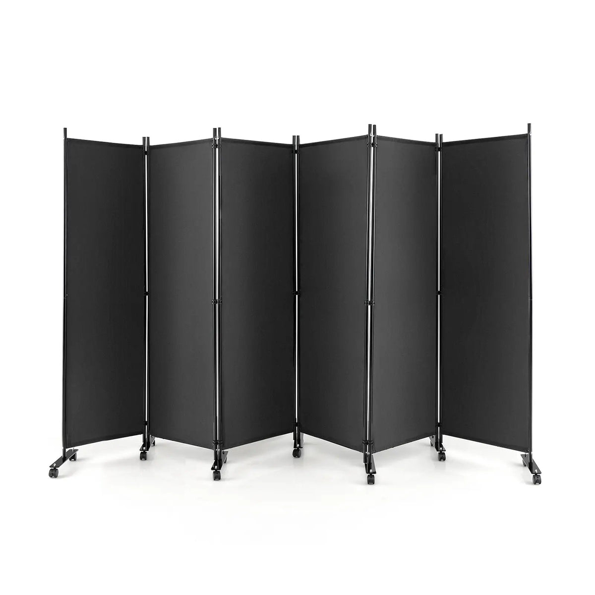 6 Panel 5.7 Feet Tall Rolling Room Divider on Wheels by DirectDeals
