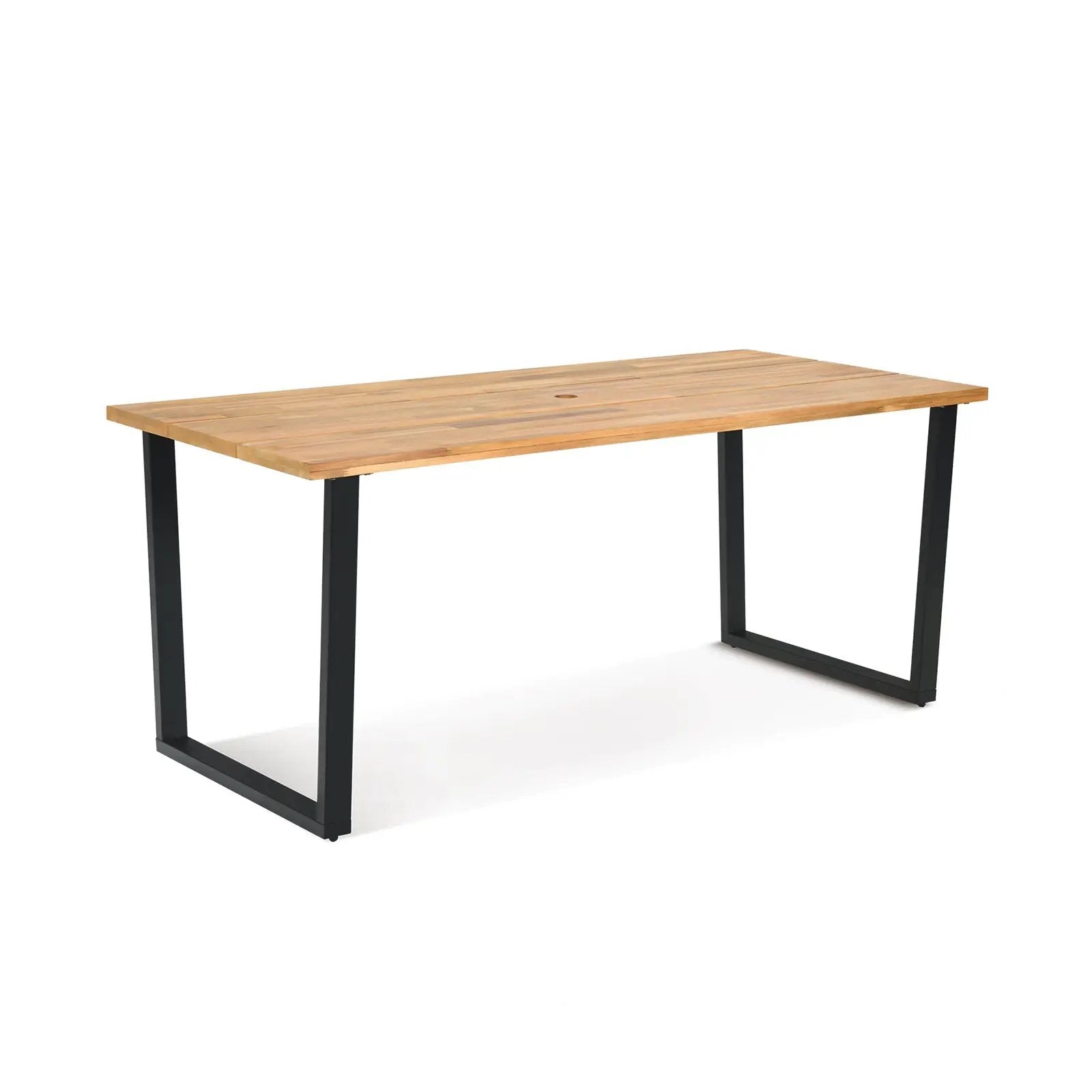 6-Person Acacia Wood Outdoor Dining Table with 2 Inch Umbrella Hole by DirectDeals