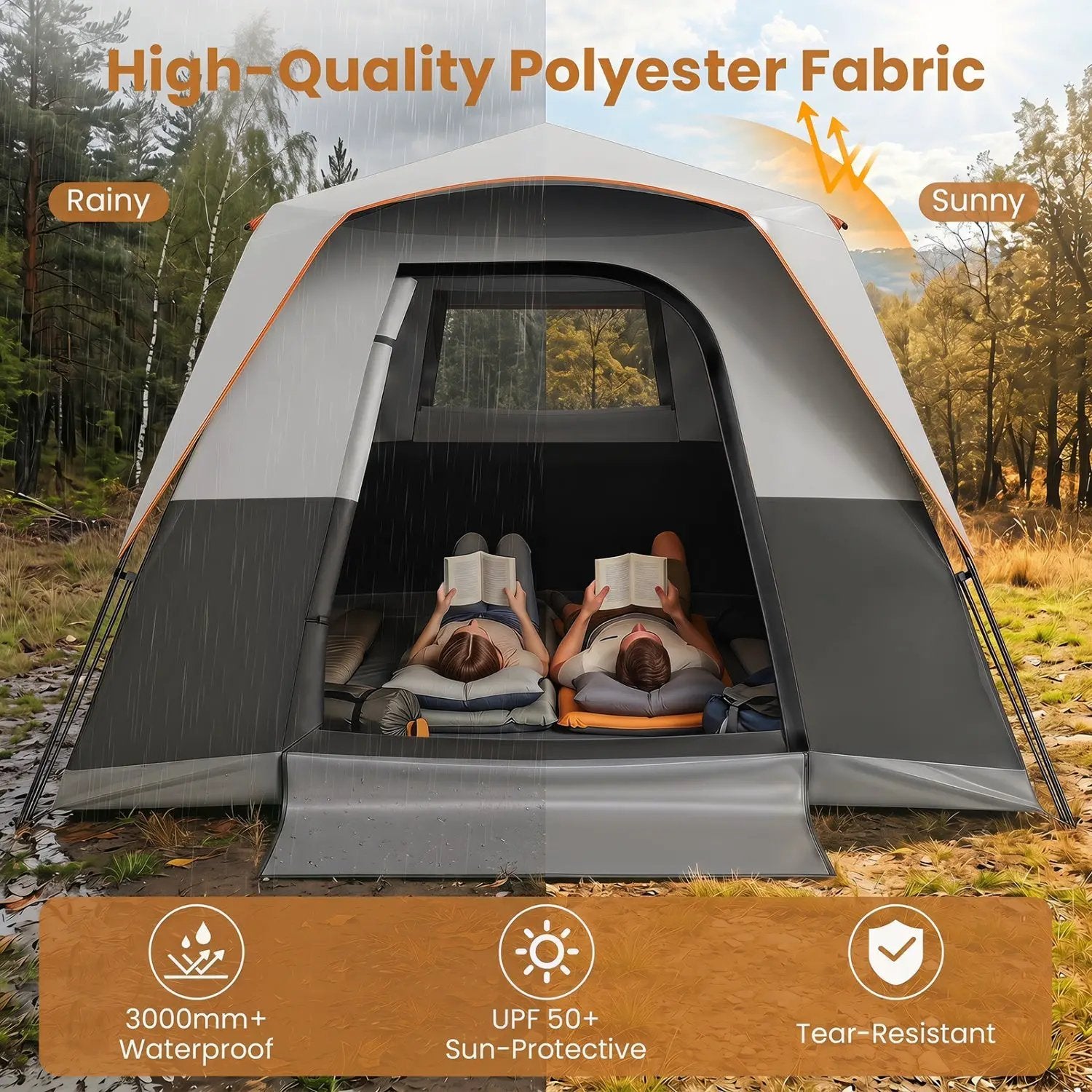 6-Person Instant Cabin Tent with Blackout Rainfly by DirectDeals