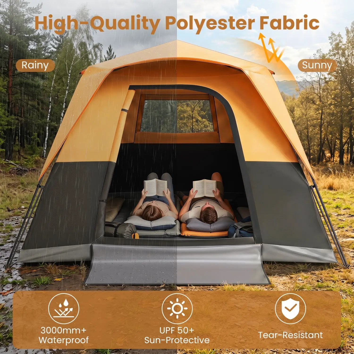 6-Person Instant Cabin Tent with Blackout Rainfly by DirectDeals