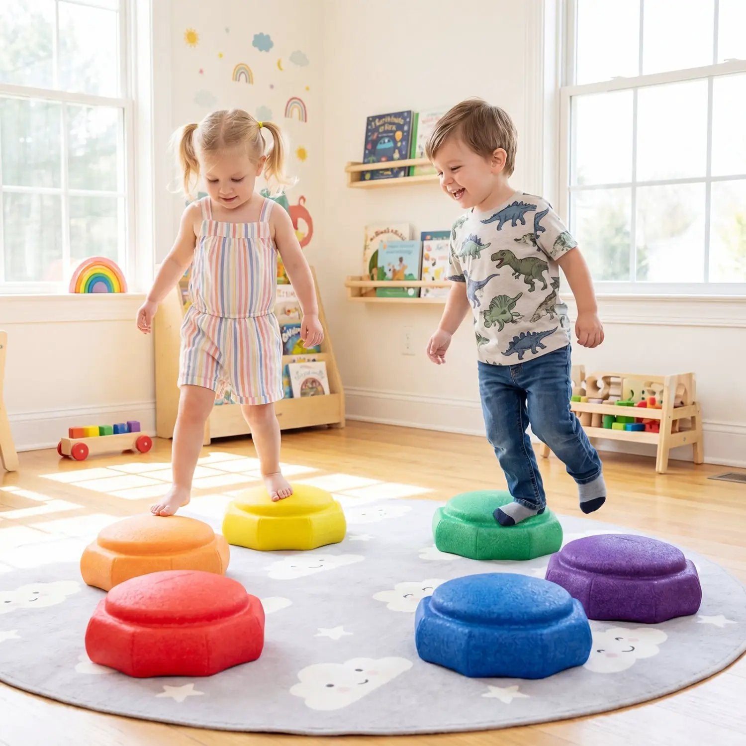 Stepping Stones for Kids 6-Piece Balance Training Set by DirectDeals