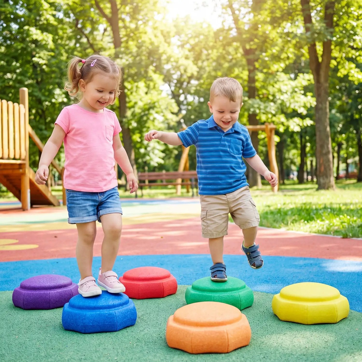 Stepping Stones for Kids 6-Piece Balance Training Set by DirectDeals