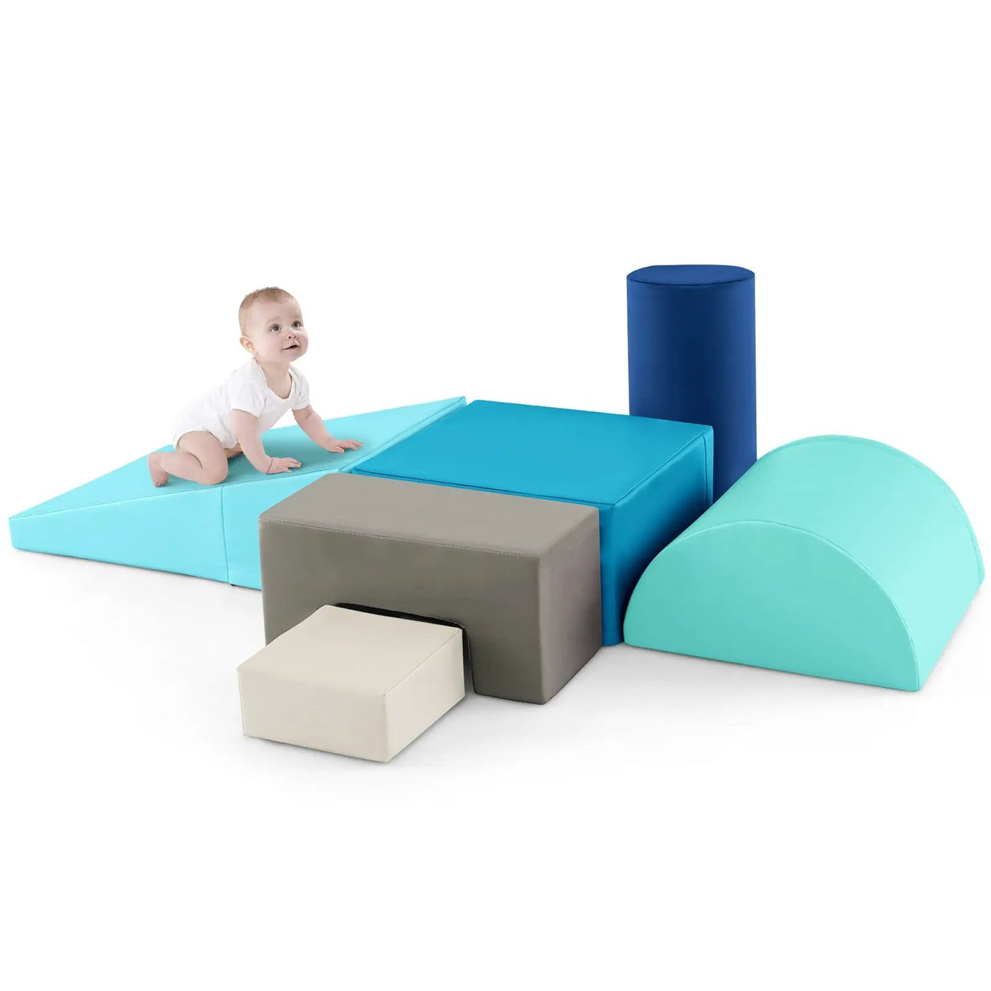 6 Pieces Foam Climbing Blocks Indoor Climb and Crawl Activity Playset with Rectangles by DirectDeals