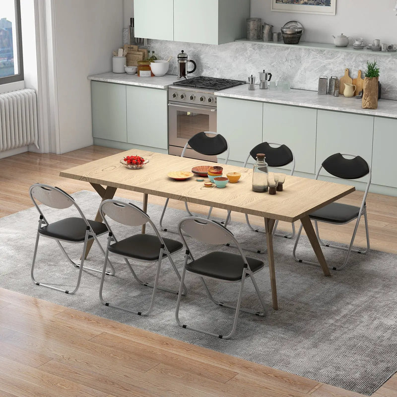 2/4/6 Pieces Portable Folding Dining Chairs Set with Carrying Handles by DirectDeals