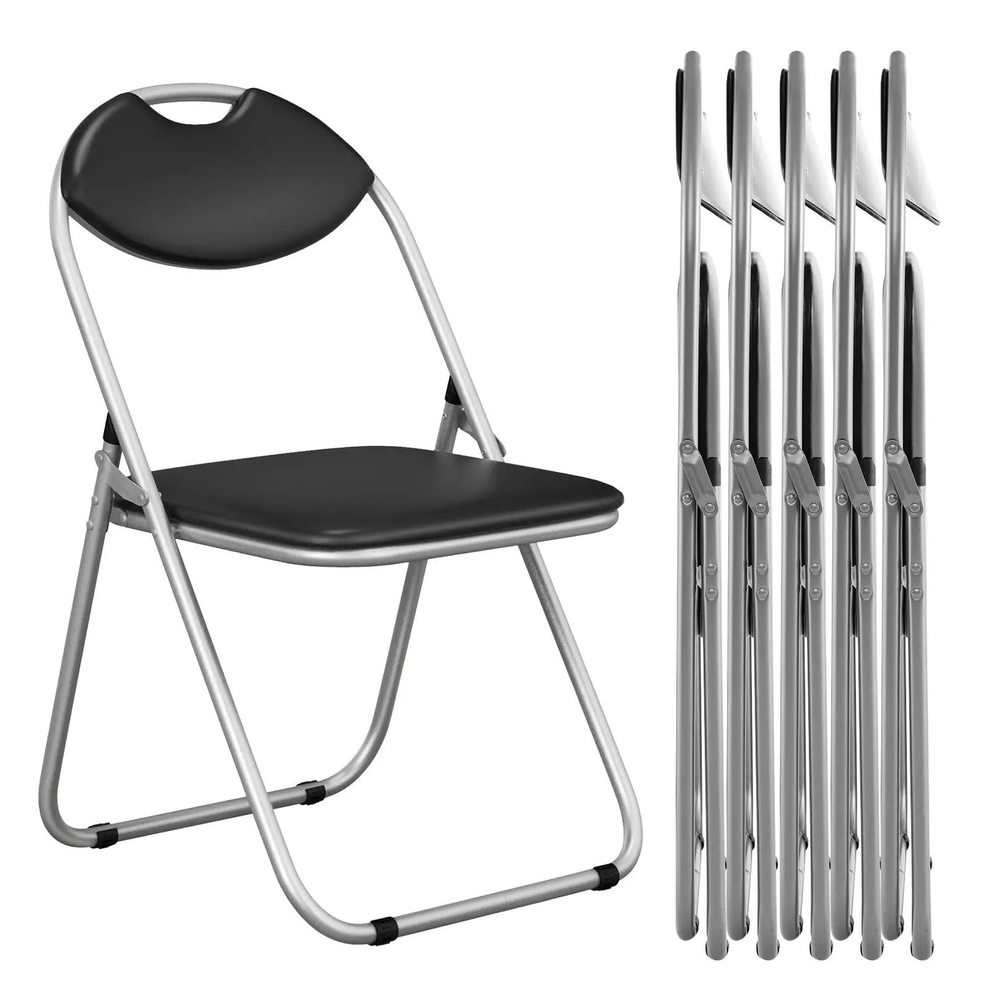 2/4/6 Pieces Portable Folding Dining Chairs Set with Carrying Handles by DirectDeals
