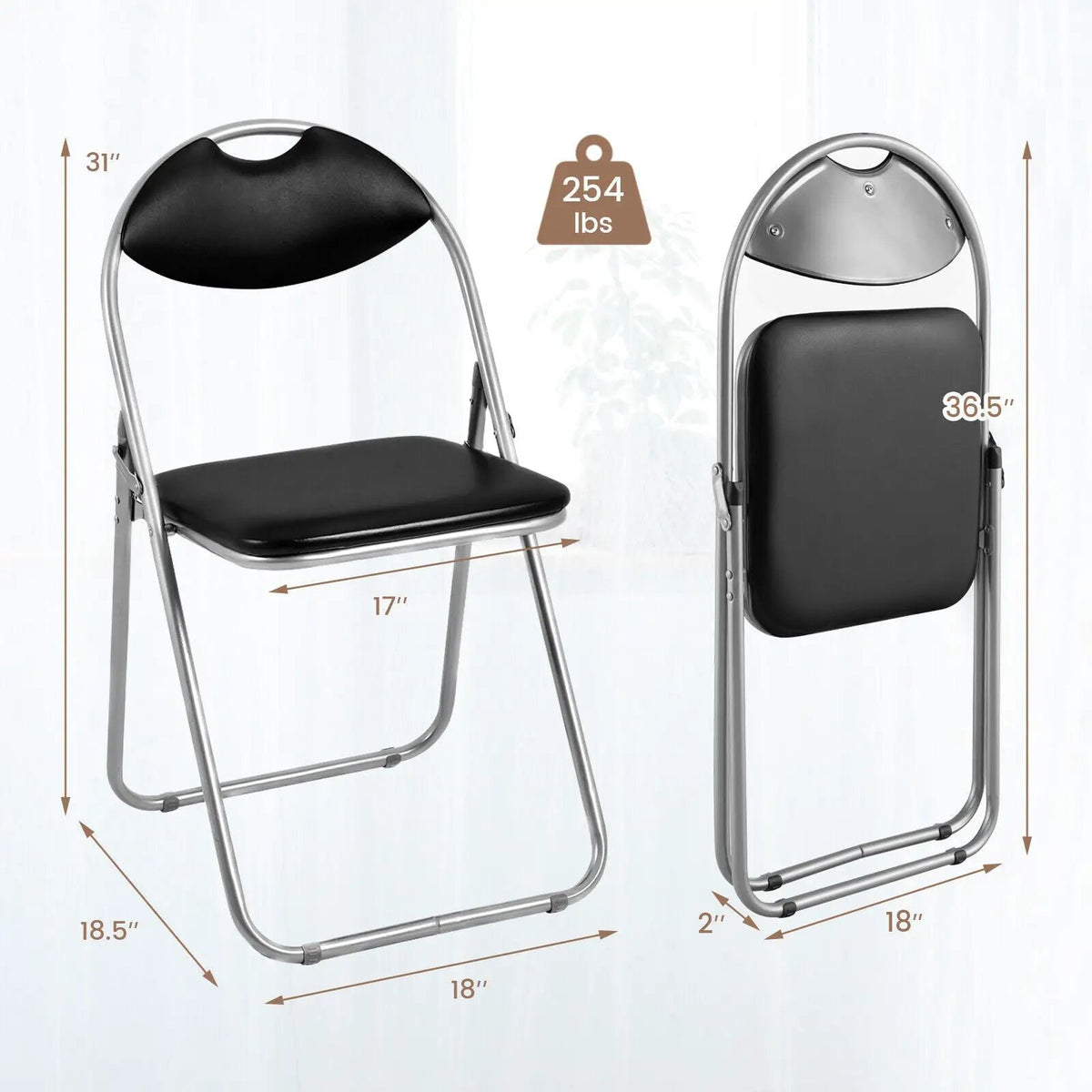 2/4/6 Pieces Portable Folding Dining Chairs Set with Carrying Handles by DirectDeals