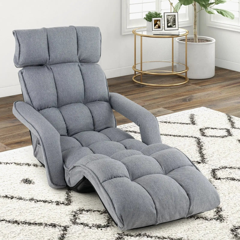6-Position Adjustable Floor Chair with Adjustable Armrests and Footrest by DirectDeals