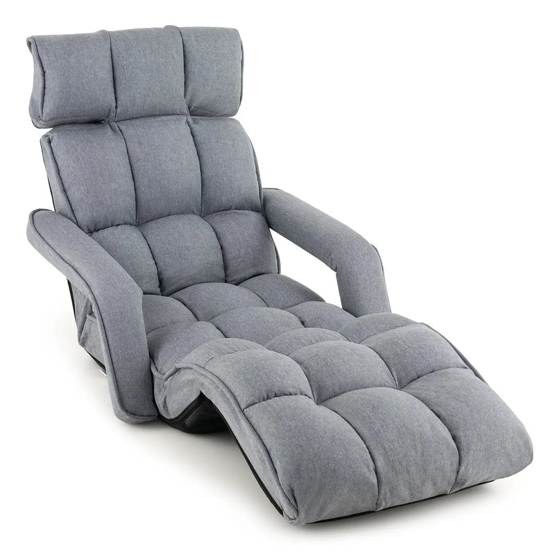 6-Position Adjustable Floor Chair with Adjustable Armrests and Footrest by DirectDeals