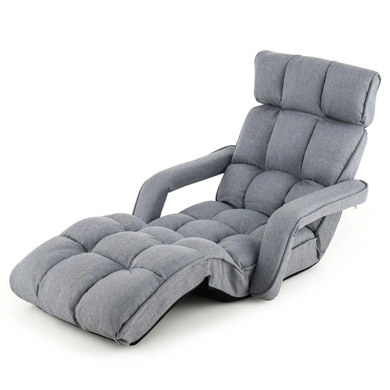 6-Position Adjustable Floor Chair with Adjustable Armrests and Footrest by DirectDeals