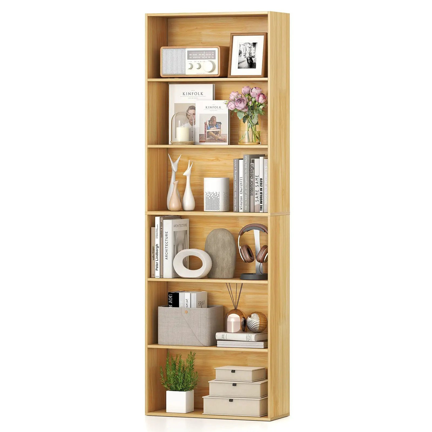6-Tier Bookcase with 6 Open Shelves and Anti-Toppling Kits by DirectDeals