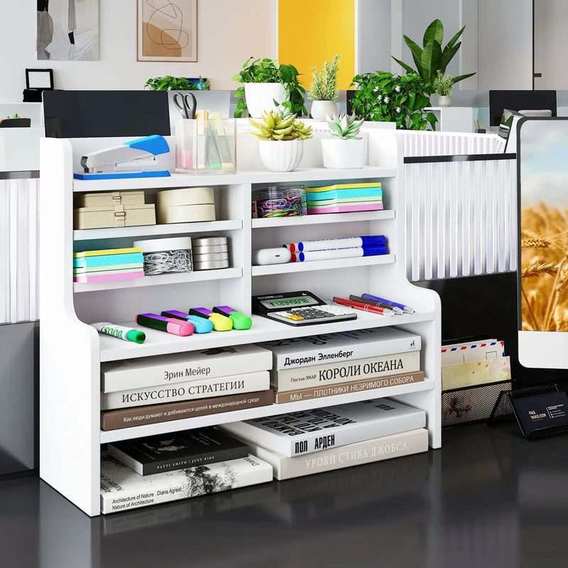 6-Tier Compact Storage Rack with Removable Shelves - White by DirectDeals