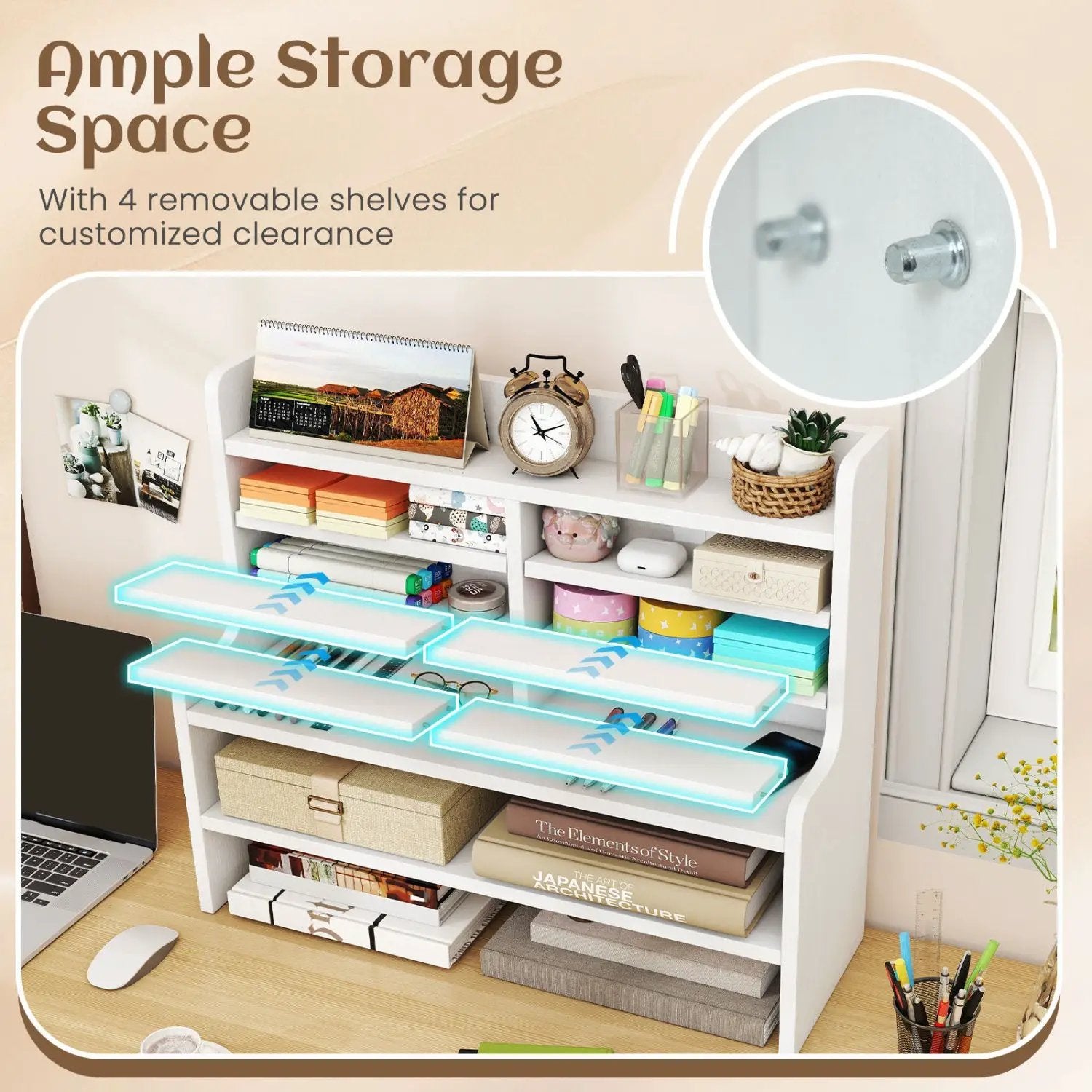 6-Tier Compact Storage Rack with Removable Shelves - White by DirectDeals
