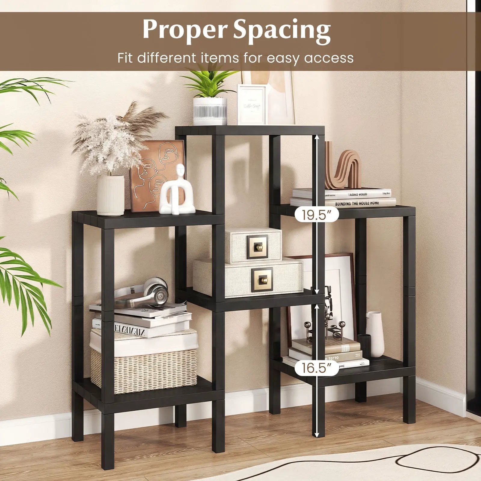 6-Tier Plastic Modular Storage Shelves for Living Room and Kitchen by DirectDeals