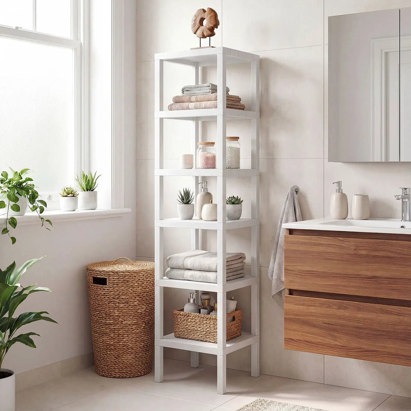 6-Tier Plastic Modular Storage Shelves for Living Room and Kitchen by DirectDeals