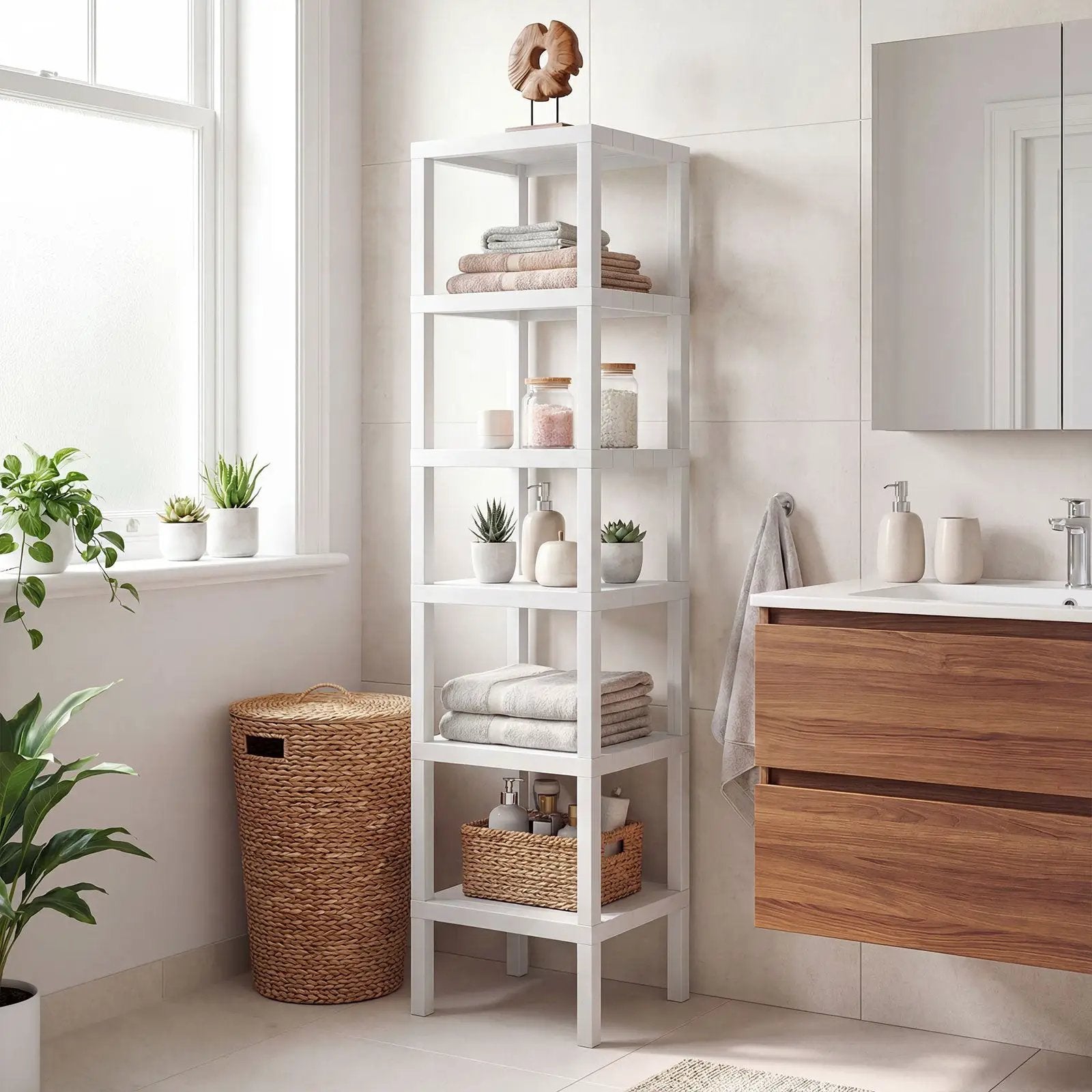 6-Tier Plastic Modular Storage Shelves for Living Room and Kitchen by DirectDeals